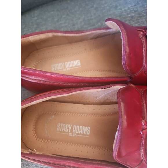 Stacy Adams "Donovan" Moc Toe Drop Tassel Loafers in "Cranberry" Red Size 10.5 - Picture 5 of 9